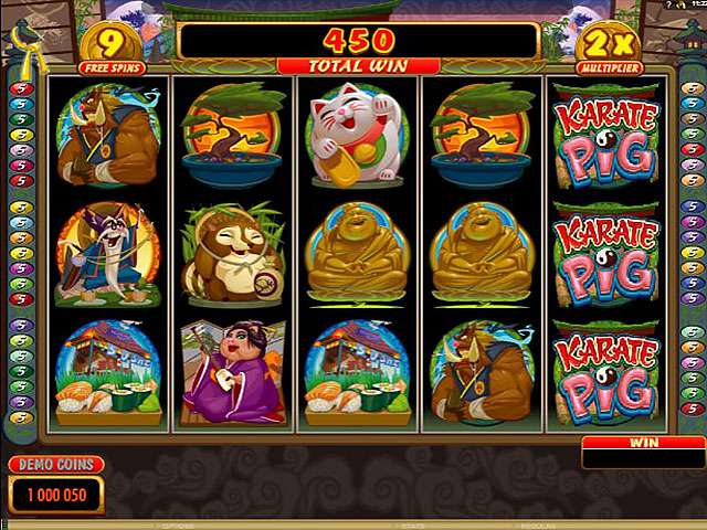 Karate Pig Automaten Herz Spielautomaten SS Microgaming