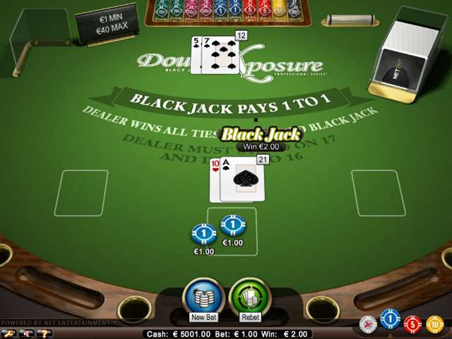 Double Exposure Blackjack Professional Series Standard Limit Automaten Herz SS NetEnt