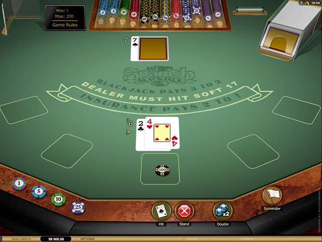 Spanish 21 Blackjack Gold Automaten Herz SS Microgaming