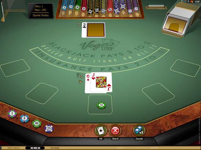 Vegas Strip Blackjack Automaten Herz SS Microgaming